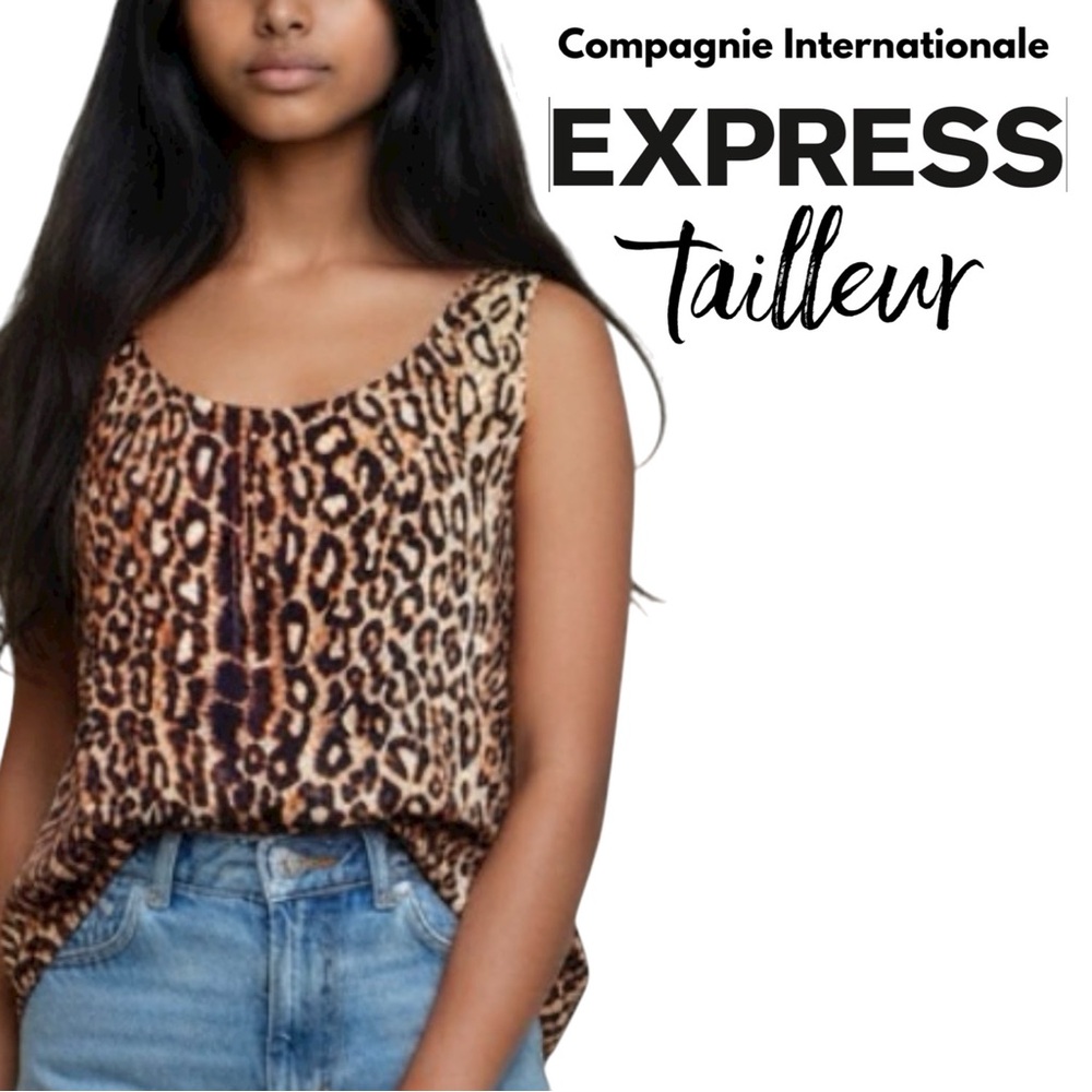 100% Silk Leopard Print Tank